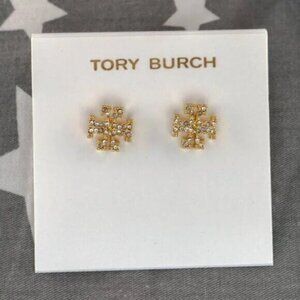 Tory Burch Kira Pavé Stud Earrings in GOLD (Brand New)